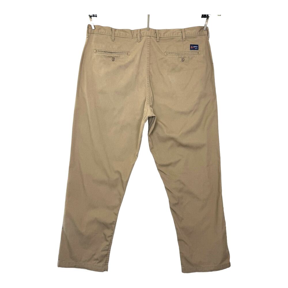 LAPCO FR Uniform Pants CAT 2 Cotton Twill Size 44x32 Khaki Flame Resistant